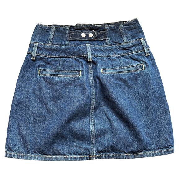 RE/DONE Corset Denim Mini Skirt Indigo SIZE 27 Jean Western Designer $285 NEW - Picture 8 of 12